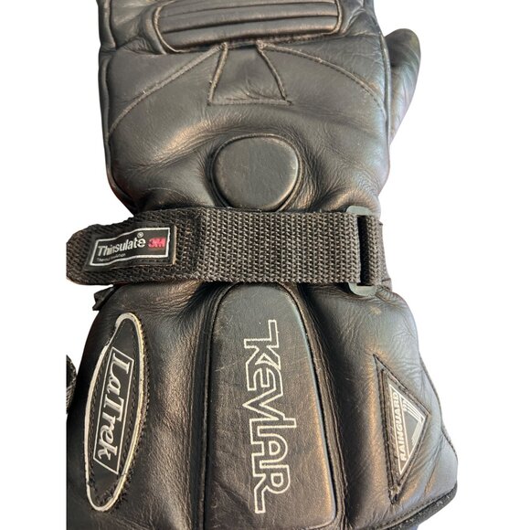 LaTrek Motorcycle Gloves Kevlar Thinsulate Black Leather Rainguard Sz XXL READ - Picture 4 of 9